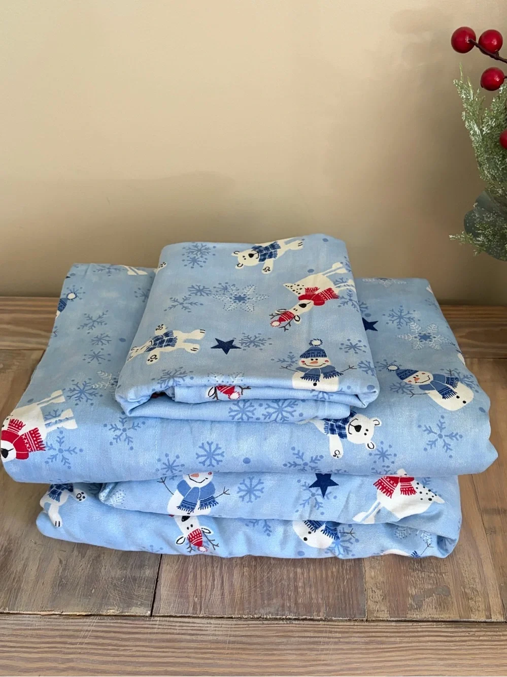 Winter/Christmas Polar Bear, Reindeer, Snowman Twin Bedding Set ☃️